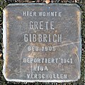 Stolperstein für Grete Gibbrich (Bobstraße 2)