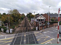 Wokingham Signal Box from the Footbridge made of old rails