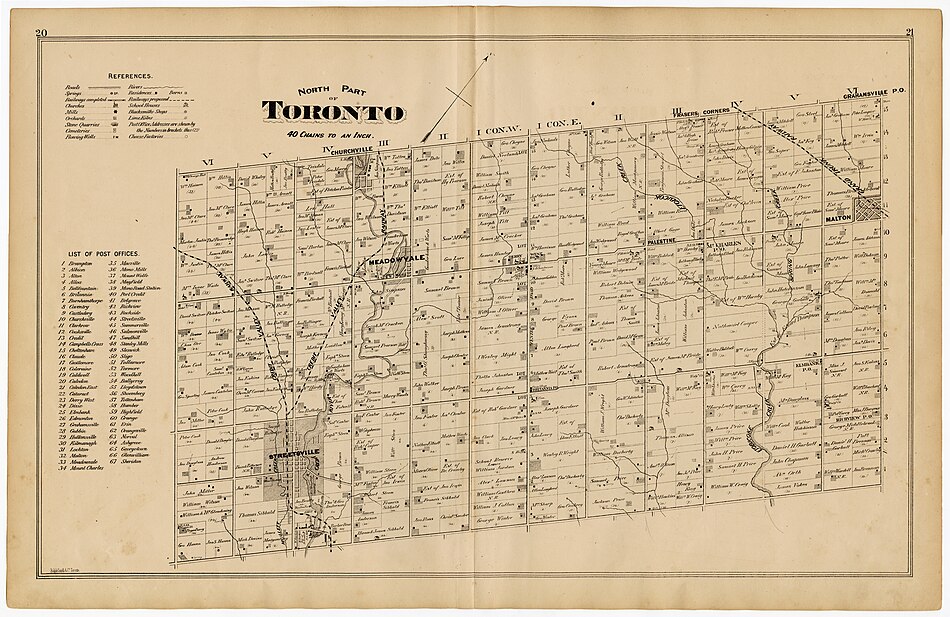 Map of Toronto Township in Peel County showing Elmbank, 1880