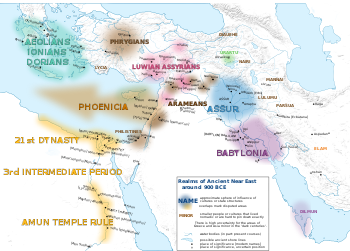Map of the Near East in 900 BC