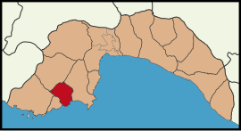 Map showing Finike District in Antalya Province