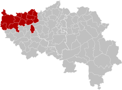 Location of the arrondissement in Liège