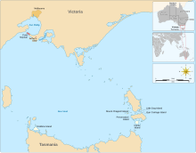 map of Victoria and the Tasmanian islands