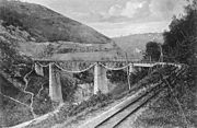The Zlaști valley viaduct after completion (1904)