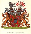 Coat of arms of the baronial family Løvenskiold from 1889