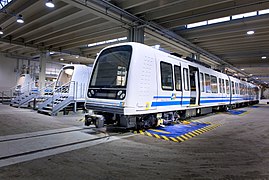 Convogli della metropolitana nel deposito di Sant'Eufemia.