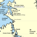 San Carlos Water and British landing sites in Falklands War