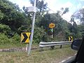 A Federal Route code sign, placed at pole along the road.