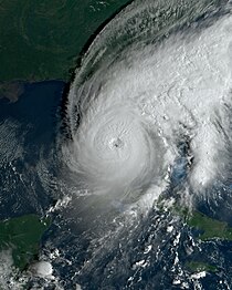 Hurricane Ian approaching Southwest Florida while a Category 5 hurricane on September 28, 2022.