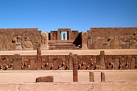 The temple of Kalasasaya in Tiwanaku