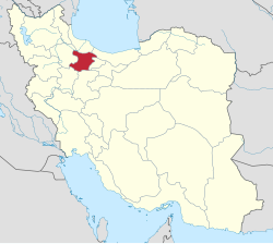 Location of Qazvin province in Iran