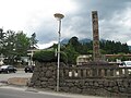 岩木山神社。背後が岩木山