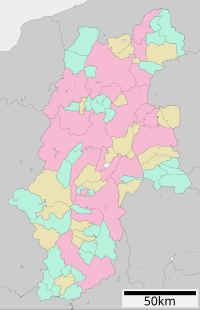 伊那市立図書館の位置（長野県内）