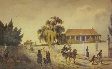 Le Faubourg Marigny, peint en 1821 par Félix Achille Beaupoil de Saint-Aulaire