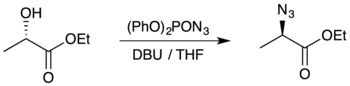 Transformation d'un α-hydroxycarboxylate en son épimère azido