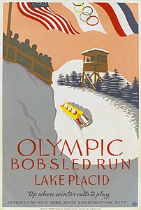 Mt. Van Hoevenberg Olympic Bobsled Run poster, by Works Progress Administration (edited by Durova)