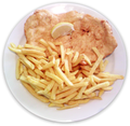 Pariser Schnitzel mit Pommes