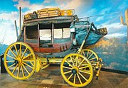 1879 Wells Fargo Stagecoach used in Phoenix on exhibit in the Wells Fargo Museum.