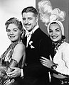Image 6Alice Faye as Baroness Cecilia Duarte, Don Ameche as Larry Martin and Baron Manuel Duarte, and Carmen Miranda as Carmen in That Night in Rio, produced by Fox in 1941 (from 20th Century Studios)