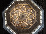 The wooden lantern ceiling over the prayer hall of the mosque