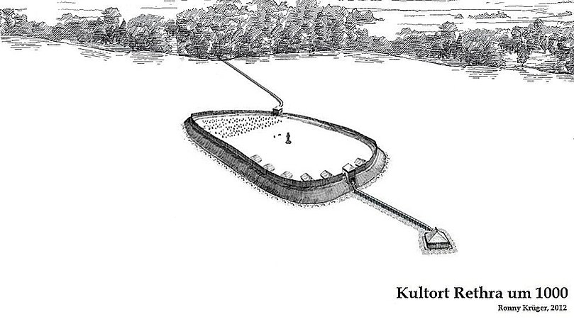 Reconstruction of the fort on the island.