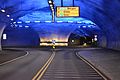 Kreisverkehr im Vallaviktunnel, Abfahrt zur Brücke