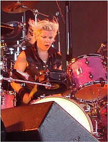 Samantha Maloney on tour with Peaches in 2006.