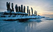 Praia de Tuja en inverno.