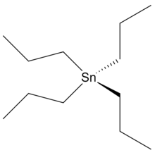 Tetrapropyltin molecule structure