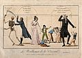 Les Malheurs de la Vaccine (The history of vaccination seen from an economic point of view: A pharmacy up for sale; an outmoded inoculist selling his premises; Jenner, to the left, pursues a skeleton with a lancet)