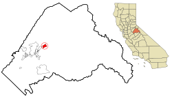 Location in Tuolumne County and the state of California