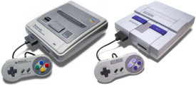 Japanese Super Famicom (circa 1990) and North American SNES (circa 1991)