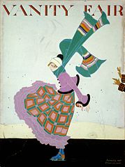 Skater with scarf, illustrated by Ethel Caroline Rundquist, Vanity Fair, January 1916