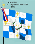 Drapeau du 2e bataillon du 42e régiment d'infanterie de ligne de 1791 à 1793