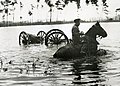 A Dutch 8 cm A. Br. during a trial in the inundated area in September 1939.