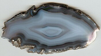 Brazilian agate with classic fortification banding