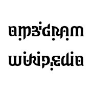 "Ambigram / Wikipedia", hetero- type.[39]