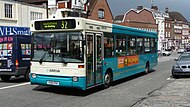 Arriva Guildford & West Surrey Dennis Dart SLF with Plaxton Pointer 1 bodywork in Dorking in July 2009 (after improvements)