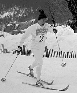 Barbro Tano Grenoblen olympialaisissa.