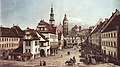 Plaza del mercado de Pirna, por Canaletto, 1753-1754