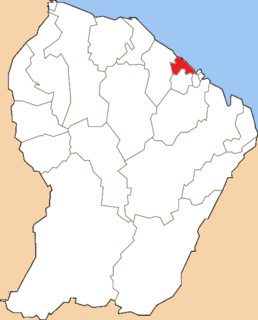 Location of the Canton of Macouria in French Guiana