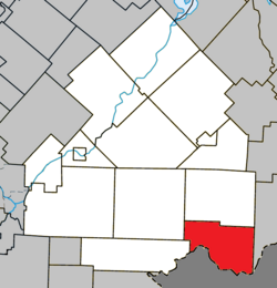 Location within Le Haut-Saint-François RCM