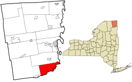 Location in Clinton County and the state of New York.