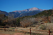 A view of Pikes Peak from Garden of the Gods