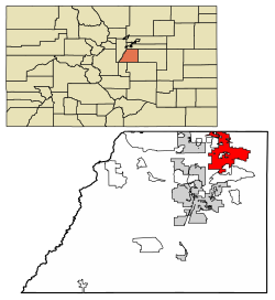 Location of Parker in Douglas County, Colorado