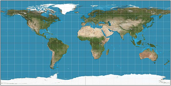 Equirectangular projection, by Strebe
