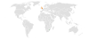 Location map for Eswatini and the United Kingdom.