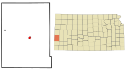 Location within Hamilton County and Kansas