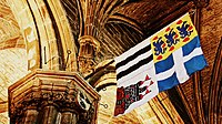 Philip's banner as Knight of the Thistle hanging in St. Giles' Cathedral, Edinburgh