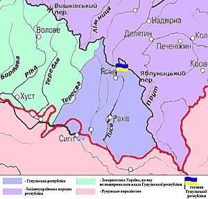 Наибольшая территория, контролируемая государством (конец января 1919 года)